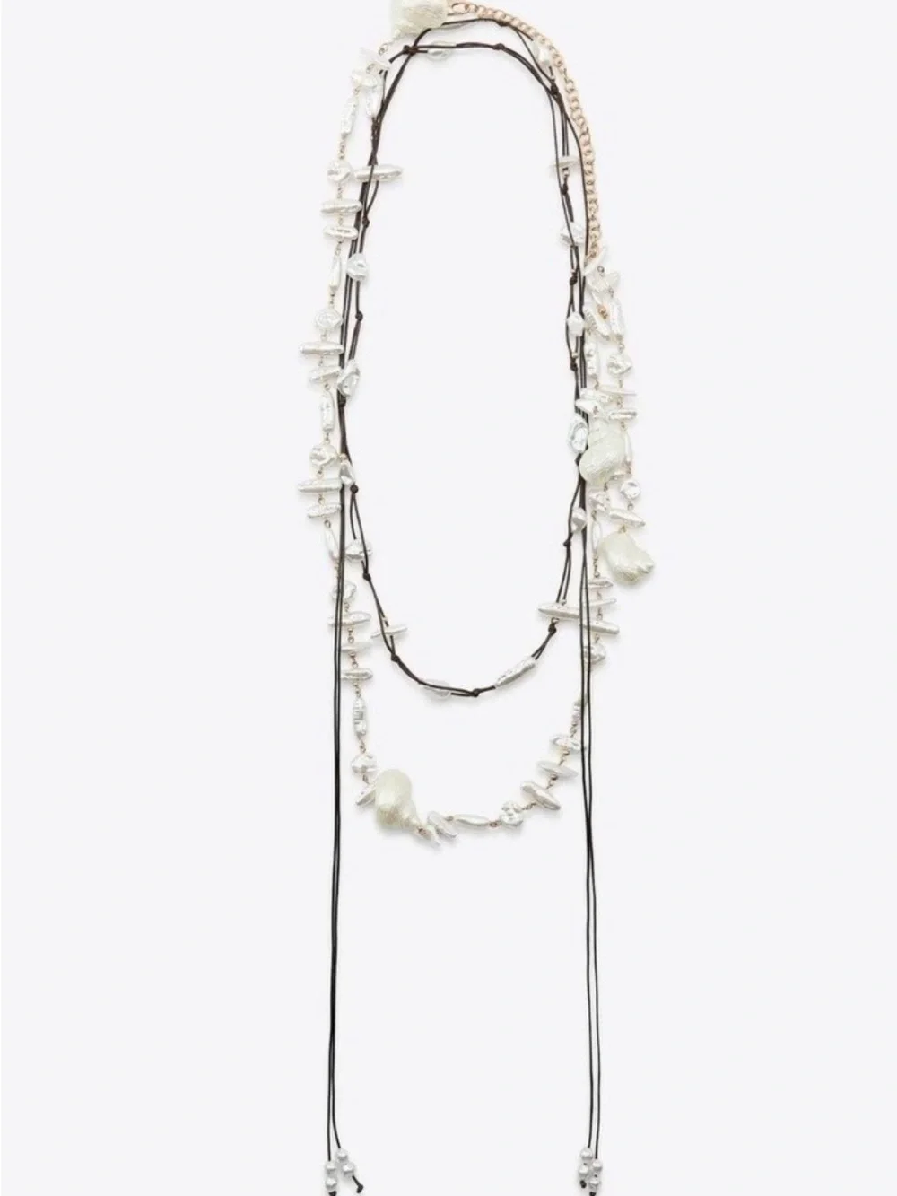 Zara Double-Layer Pearl & Bead Waist Chain Belt